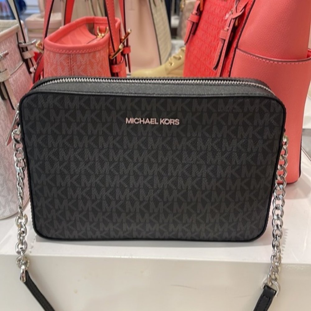 Michael Kors Large Jet Set Item East West Crossbody Black - Picture 5 of 16
